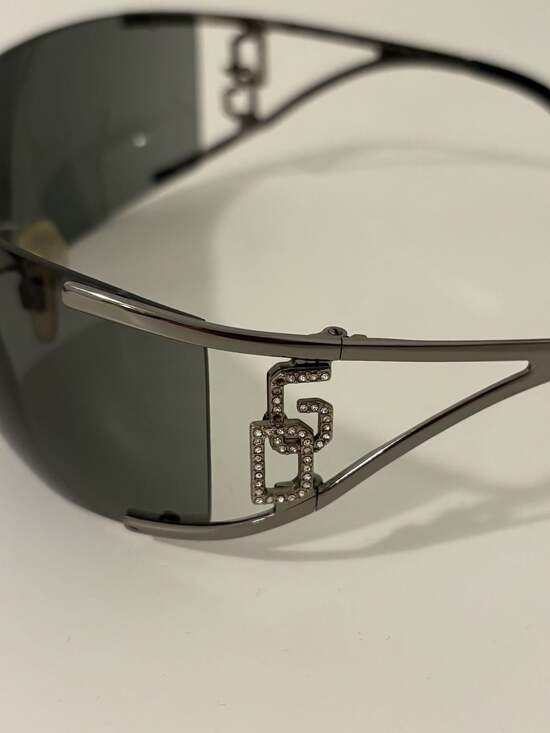Dolce & Gabbana DG2002-B Vintage Y2K Rhinestone Shield Sunglasses main image 7